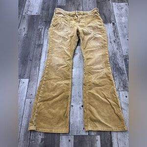 Corduroy Flared Women's Pants in Mustard